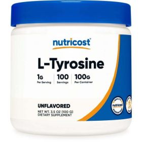 Nutricost L-Tyrosine Powder 100 Grams (100 Servings) 1G per Serving - Health Supplement