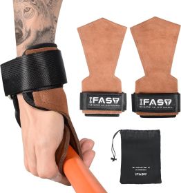 IFAST Weight Lifting Grips with Wrist Straps - Weightlifting Hooks, Non-Slip Cowhide Padded Workout Gloves for Men and Women Deadlift, Pull Up, Rows,