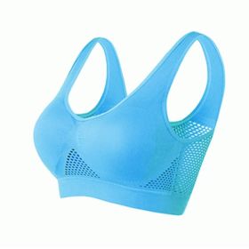 Women Yoga Underwear Padded Crop Tops Underwear Gym Top Yoga Sport Bra Breathable Fitness Running Vest Yoga Bras Sports Type (Color: Blue, size: 2XL)