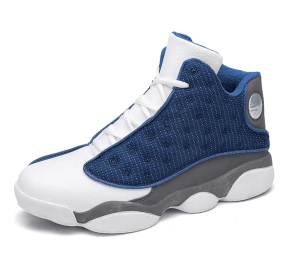 JJ tiger Couples 4 color Plus size High top basketball shoes (36-47 optional) (Color: Blue white, size: 39)