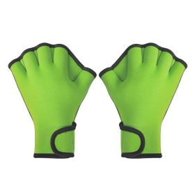 Aqua Fit Swim Training Gloves (Color: Green, size: S)