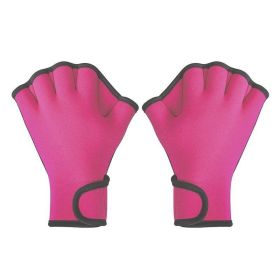 Aqua Fit Swim Training Gloves (Color: Pink, size: S)