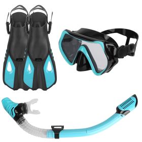 Snorkeling Gear Mask Fin Snorkel Set with Diving Mask Dry Top Snorkel Adjustable Swim Fins for Swimming Snorkeling Travel Diving (Color: Green, size: L_XL)