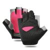 Breathable Fitness Gloves Gym Weightlifting Thin Non-slip Half Finger Cycling Gloves Equipment Yoga Bodybuilding Training Sports Pink Color