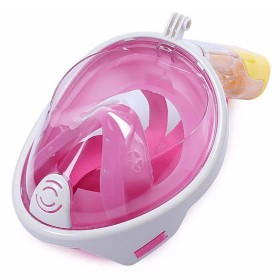 Full Face Snorkel Mask with Optional HD 1080P Action Sports Camera (Mask Color: Pink, Option: Mask Only)