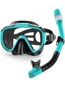 Enhanced Silicone Diving Set Antifog Mask Breathing Tube (Color: Multicolor, size: one-size)