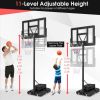 4.25-10 Feet Adjustable Basketball Hoop System with 44 Inch Backboard