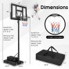 4.25-10 Feet Adjustable Basketball Hoop System with 44 Inch Backboard