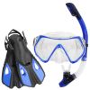 Snorkeling Gear Mask Fin Snorkel Set with Diving Mask Dry Top Snorkel Adjustable Swim Fins for Swimming Snorkeling Travel Diving