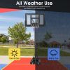 4.25-10 Feet Adjustable Basketball Hoop System with 44 Inch Backboard